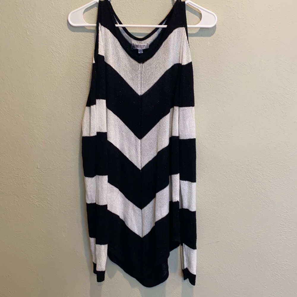 Cold shoulder knit sweater